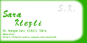 sara klezli business card